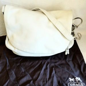 JUST REDUCED Coach White Leather Messenger Handbag